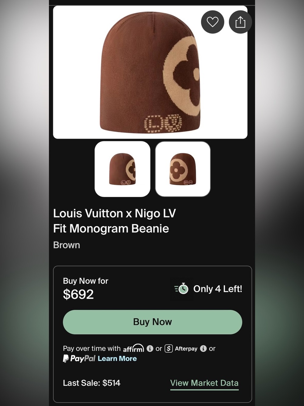 Louis Vuitton x Nigo Brown Hat LV Monogram Beanie Cap Brand New Release SS25 - Picture 6 of 9